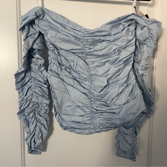 GEORGIA ALICE RUCHED BLUE TOP - Picture 5 of 11